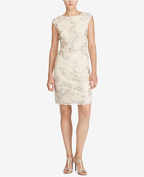 Lauren Ralph Lauren Cap Sleeve Floral Lace Dress Reviews
