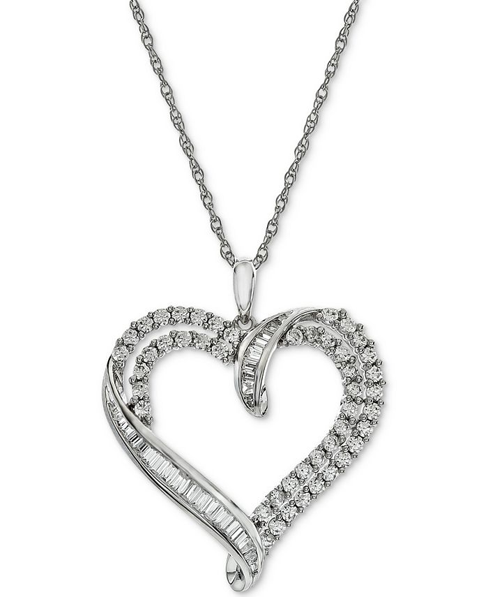 Macy's Diamond Heart Pendant Necklace (1 ct. t.w.) Macy's
