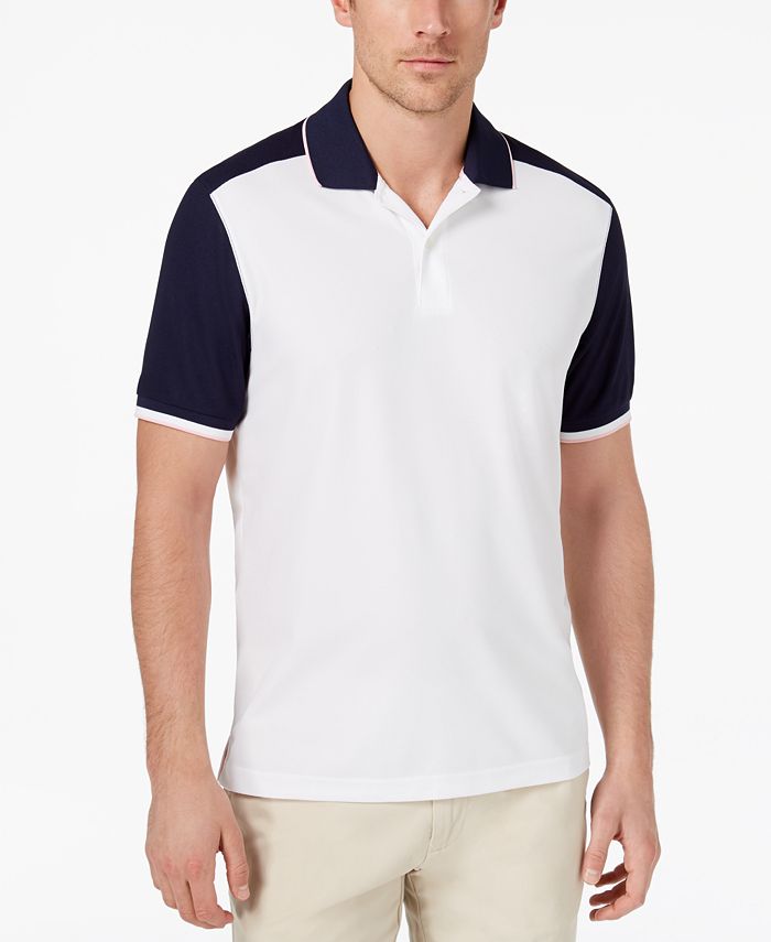 Club Room Men's Colorblocked Performance Polo, Created for Macy's - Macy's