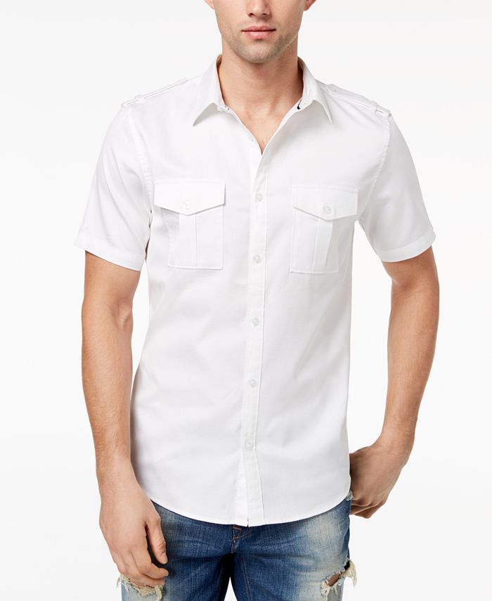 GUESS Men's Arroyo Military Inspired Shirt & Reviews - Casual Button ...