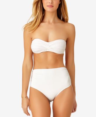 high waisted shirred bikini bottoms