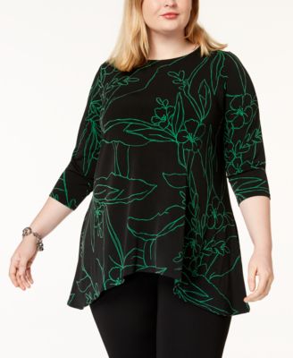 Alfani - Plus Size Printed Swing Top