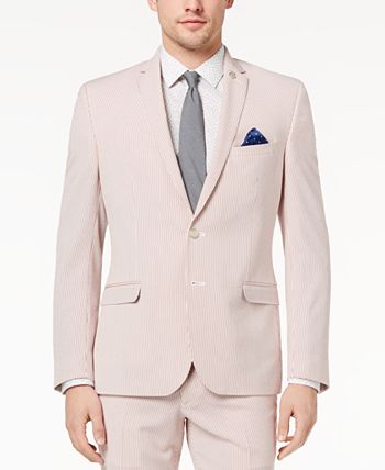 Nick Graham Men s Slim Fit Stretch Red White Seersucker Suit Macy s