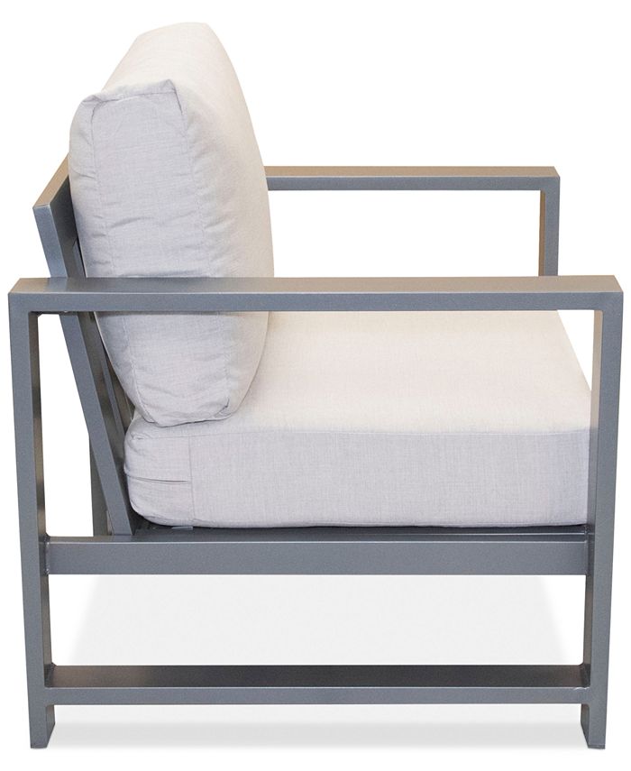 Furniture CLOSEOUT! Aruba Grey Aluminum Outdoor Club Chair with