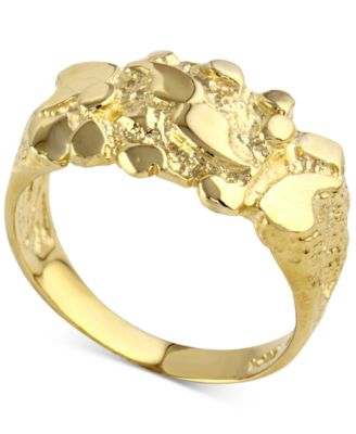 Macy's Nugget Statement Ring in 10k Gold & Reviews - Rings - Jewelry ...