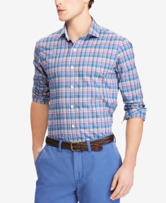 ralph lauren blue plaid shirt