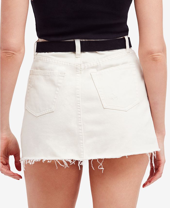 Free People Ripped Cotton Denim Skirt & Reviews Skirts Juniors Macy's