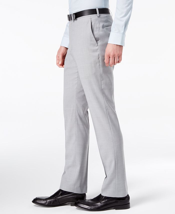 DKNY CLOSEOUT! Men's Modern-Fit Stretch Gray Sharkskin Suit Pants - Macy's