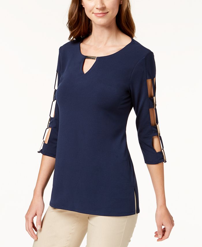 JM Collection Petite Ladder-Sleeve Top, Created for Macy's - Macy's