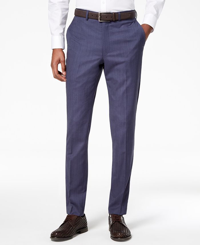 DKNY Men's Modern-Fit Stretch Textured Wool Suit Pants - Macy's