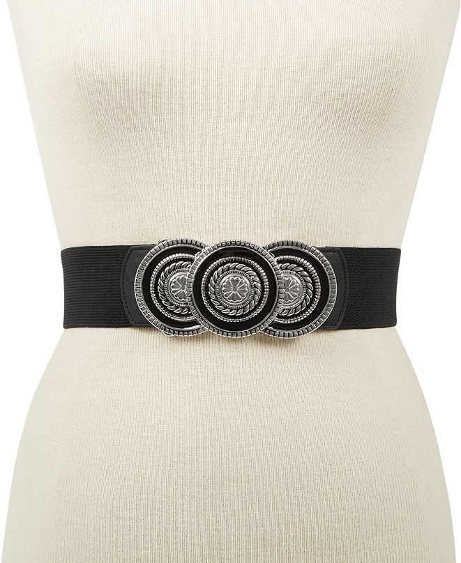 INC International Concepts INC Round-Buckle Plus-Size Stretch Belt ...