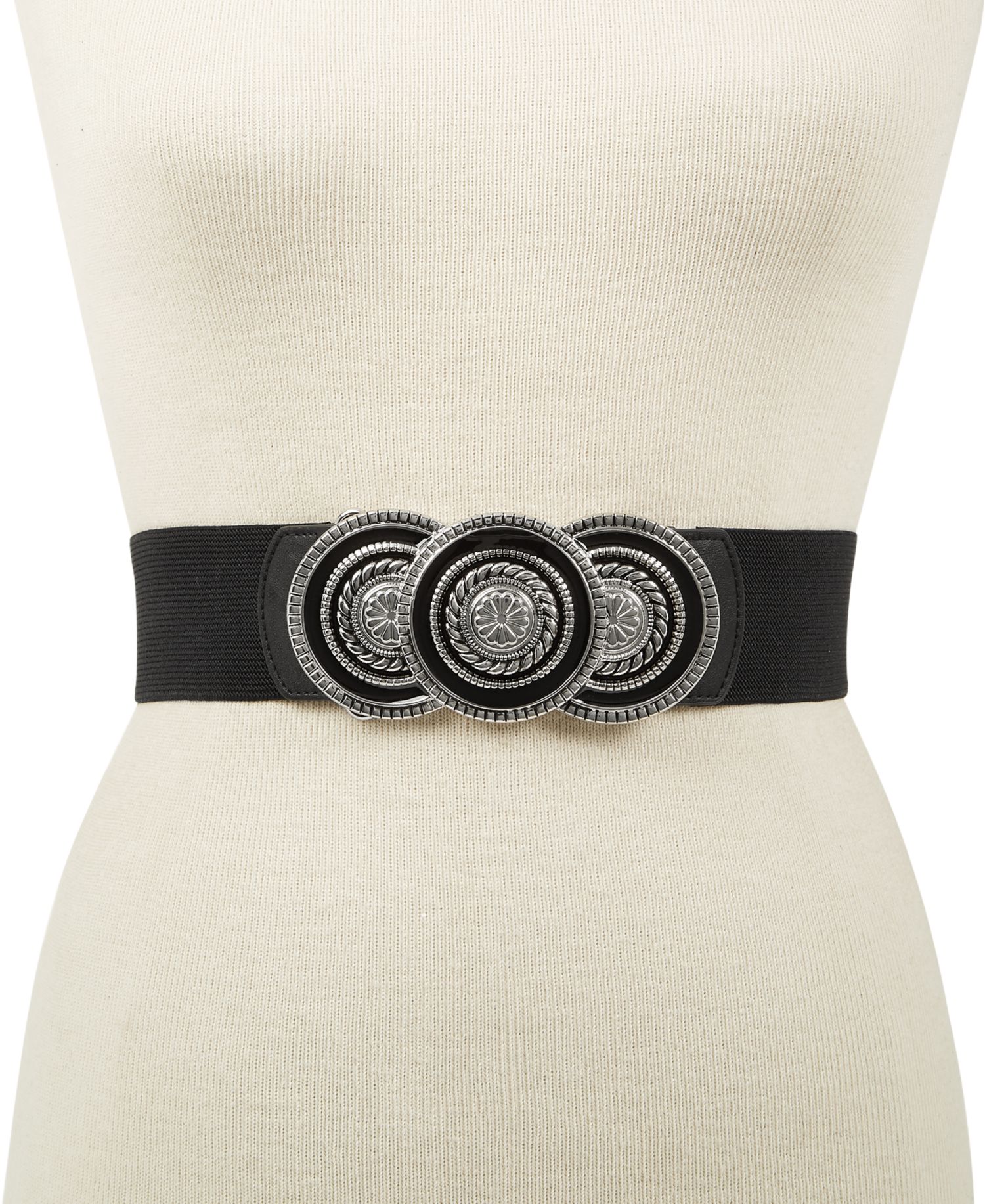 Round-Buckle Stretch Belt