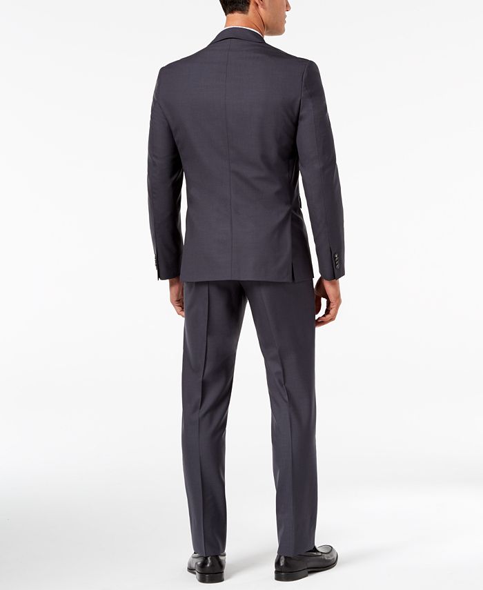 Vince Camuto Men's SlimFit Stretch Charcoal Solid Suit Macy's