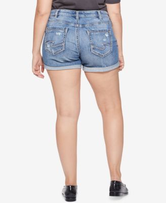 silver boyfriend jean shorts