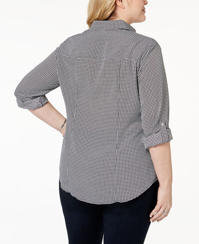 Michael Kors Plus Size Zip-Front Utility Shirt - Macy's