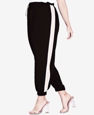 plus size side stripe pants