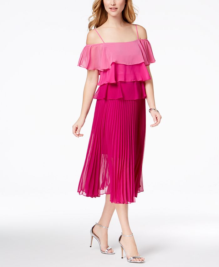 julia jordan Tiered Pleated Midi Dress Macy s