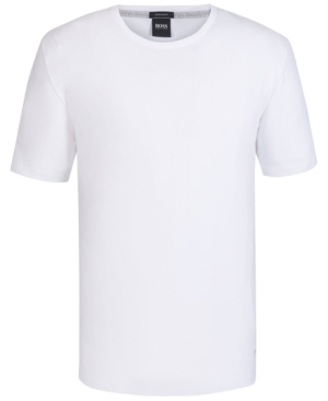 Hugo Boss Boss Taut Solid Cotton Blend T-shirt In White