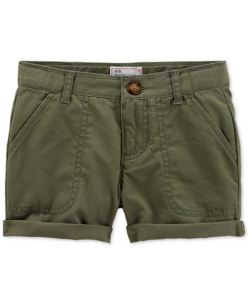 Carter's Cotton Twill Rolled Cuff Shorts, Little Girls & Big Girls