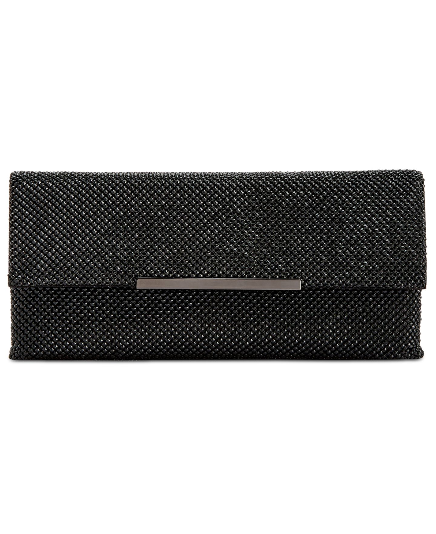 Женский клатч I.N.C. International Concepts Hether Shiny Mesh Clutch, цвет: Чёрный / Графитовый — фото 1