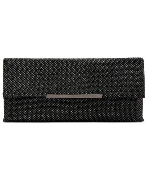 Женский клатч I.N.C. International Concepts Hether Shiny Mesh Clutch, цвет: Чёрный / Графитовый