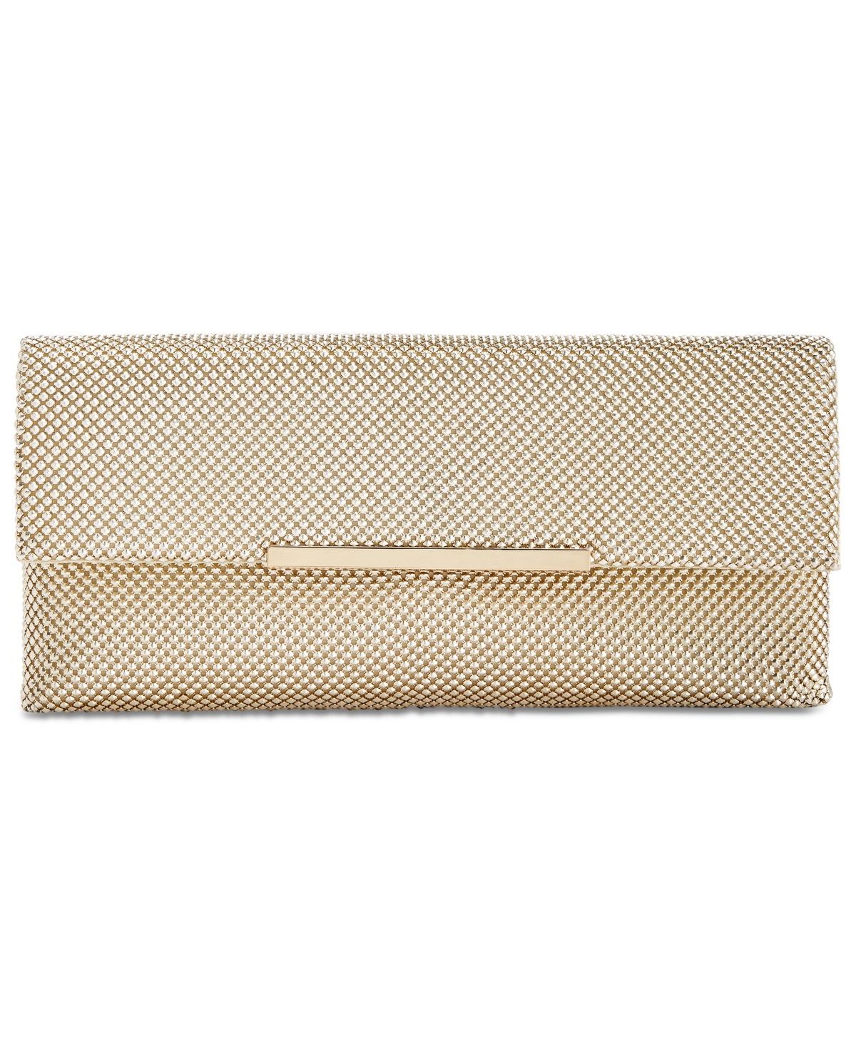 Inc International Concepts Hether Shiny Mesh Clutch, Created For Macy's In Gold,gold
