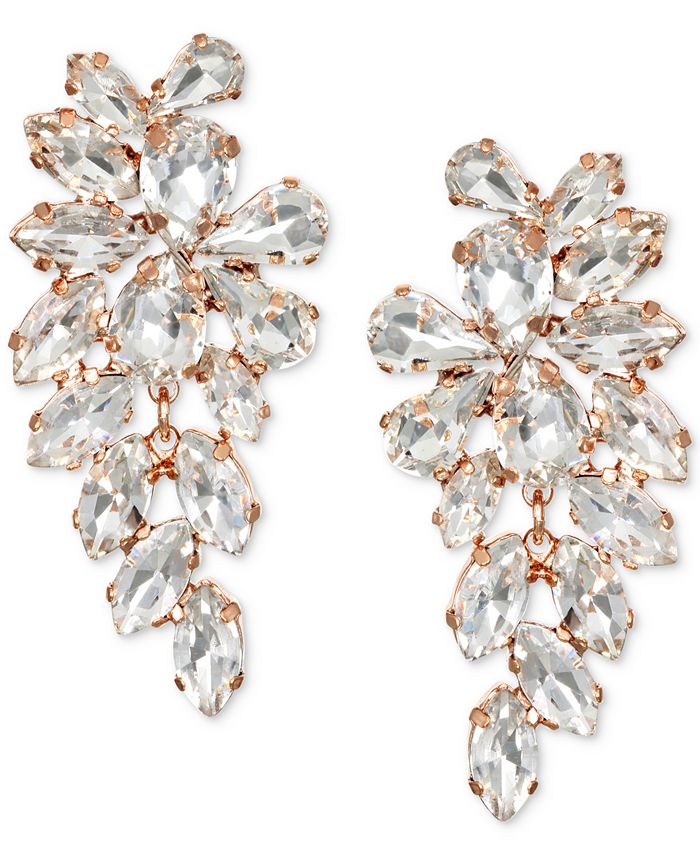 Badgley Mischka Jewel Crystal Arch Drop Earrings - Macy's