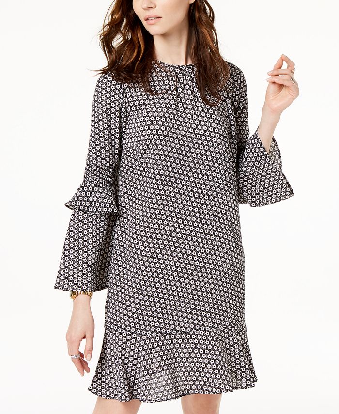 Michael Kors Ruffled Printed Dress Macy's