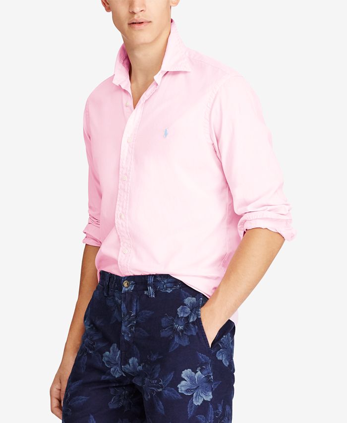 Polo Ralph Lauren Men's Classic Fit Garment Dyed Chino Shirt & Reviews -  Casual Button-Down Shirts - Men - Macy's