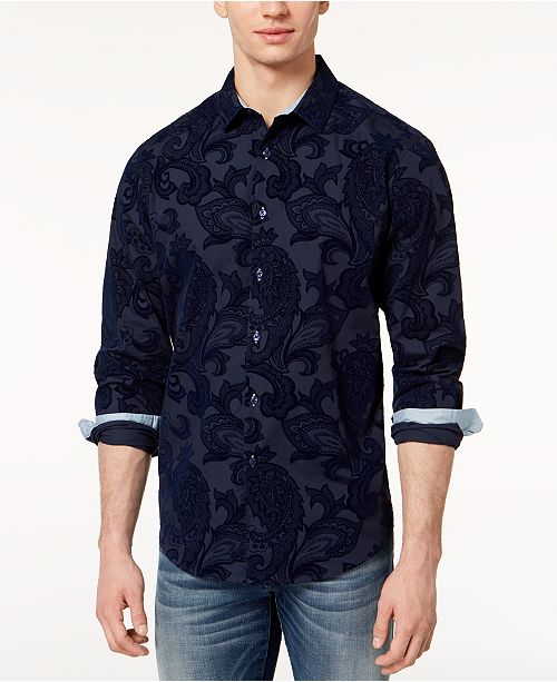 Inc International Concepts Inc Men S Flocked Paisley Shirt