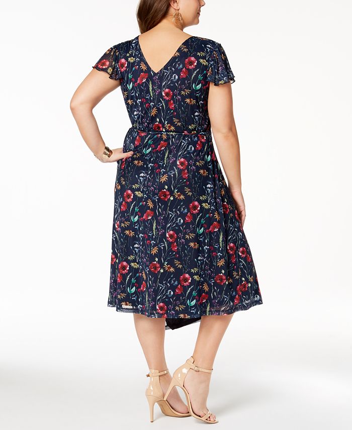 Love Scarlett Plus Size Flutter-Sleeve Wrap Dress - Macy's