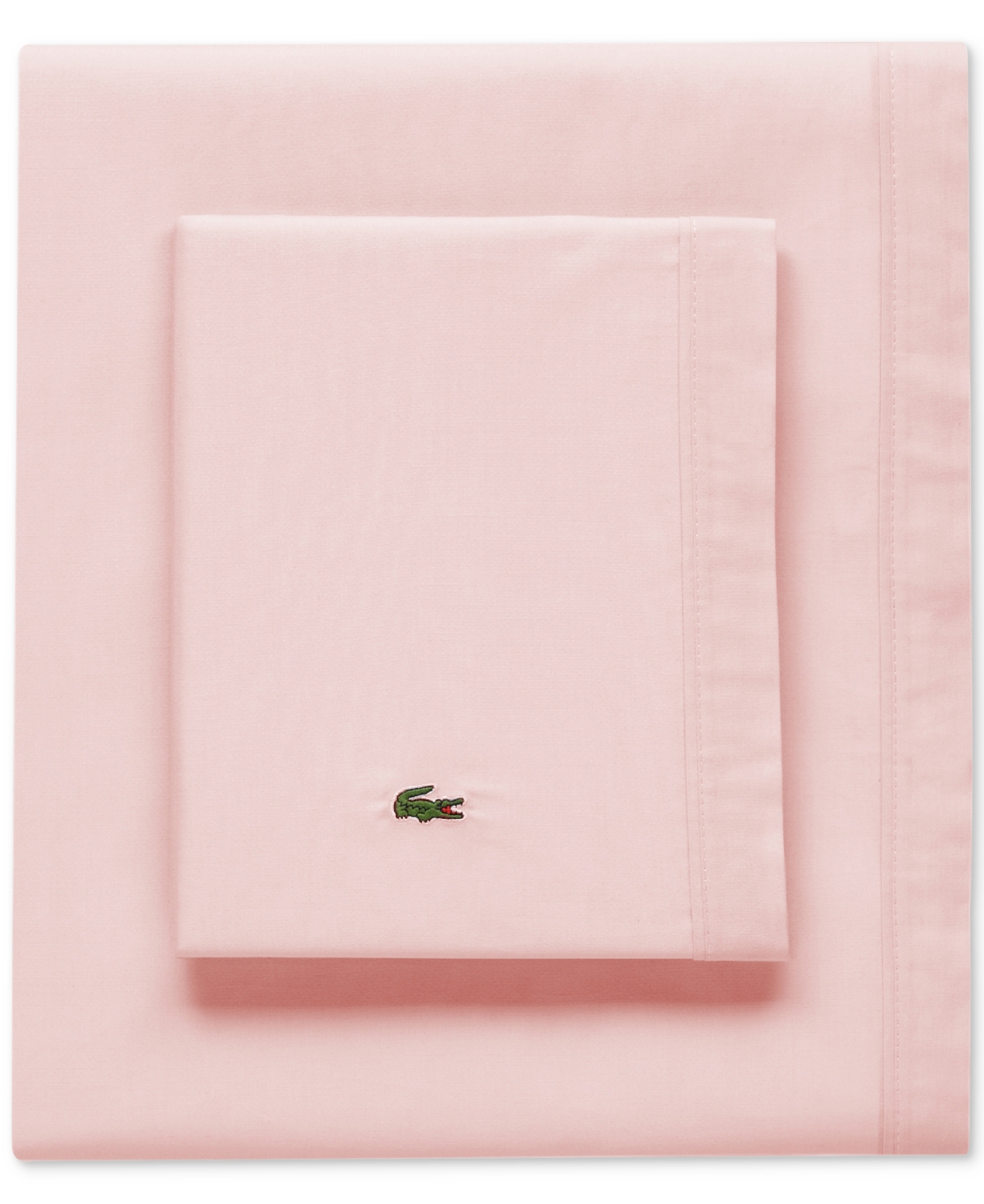 Shop Lacoste Home Solid Cotton Percale Sheet Set, California King In Iced Pink