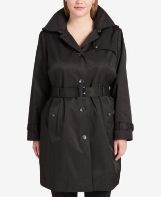 DKNY - Plus Size Belted Trench Coat