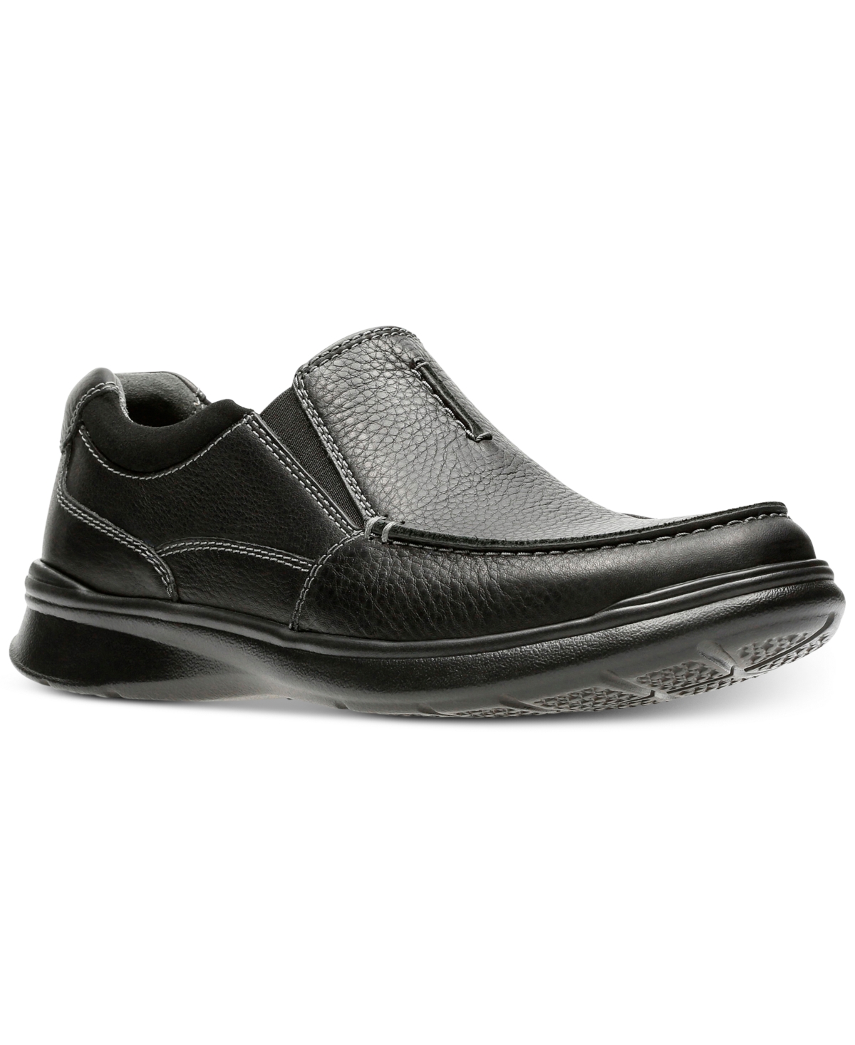 Men's Cotrell Free Leather Slip-Ons - Black Oily Leather