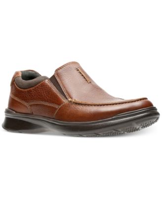 clarks leather slip on shoes