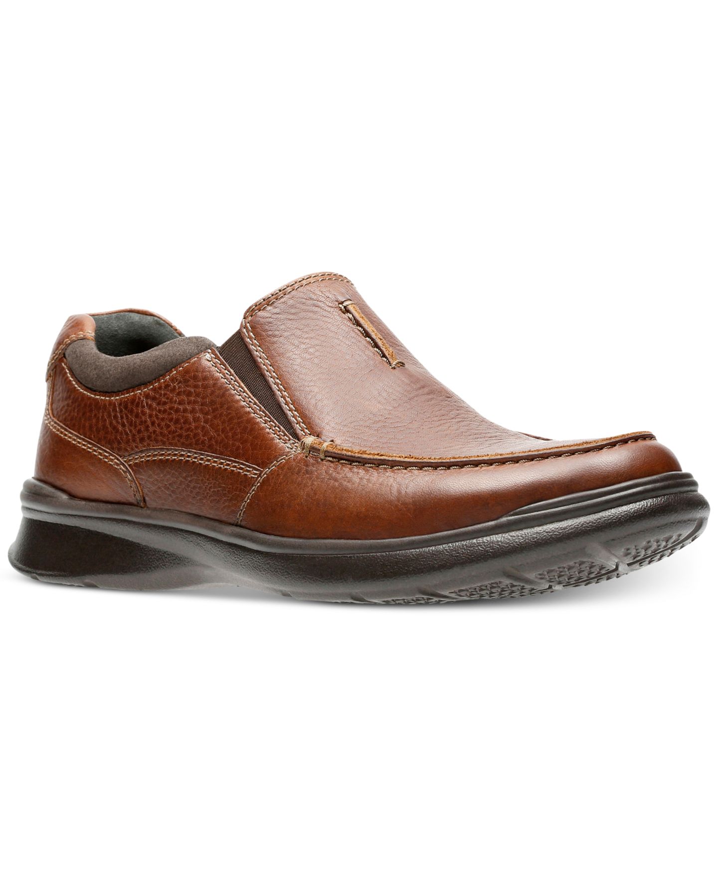 Мужские кожаные слипоны Clarks Cotrell Free, цвет: Табачный кожаный — фото 1