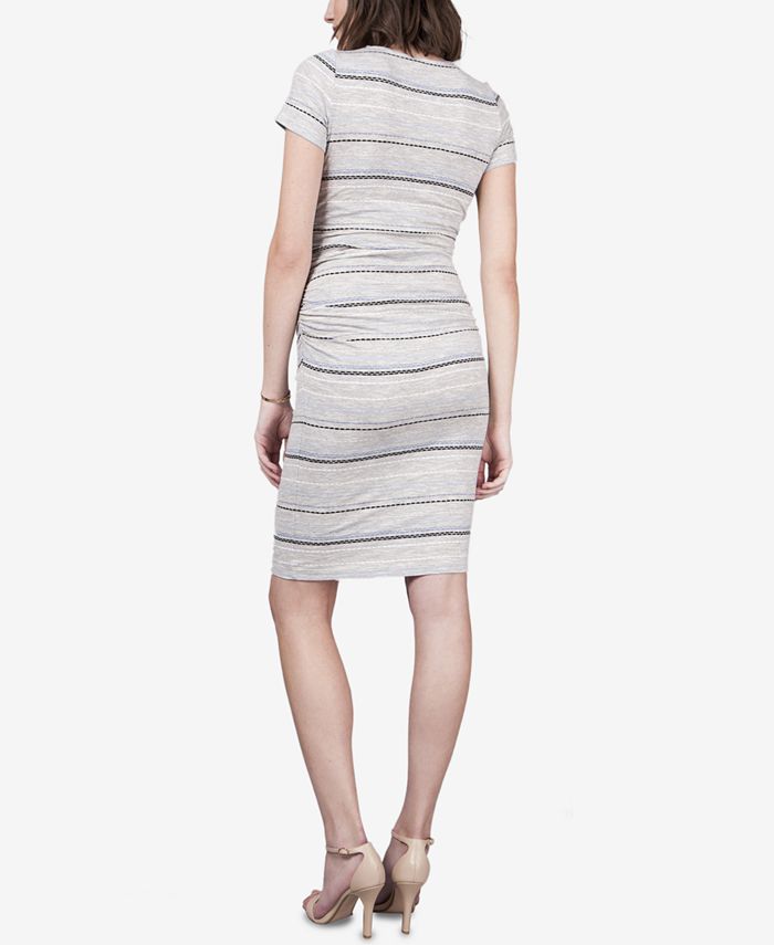 Seraphine Maternity Ruched Striped Dress - Macy's