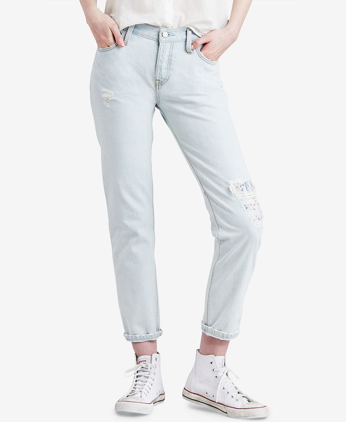 Levi's 501® Cotton Ripped Tapered Jeans & Reviews - Jeans - Women - Macy's