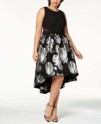 XSCAPE Plus Size Brocade High-Low Dress - Macy's