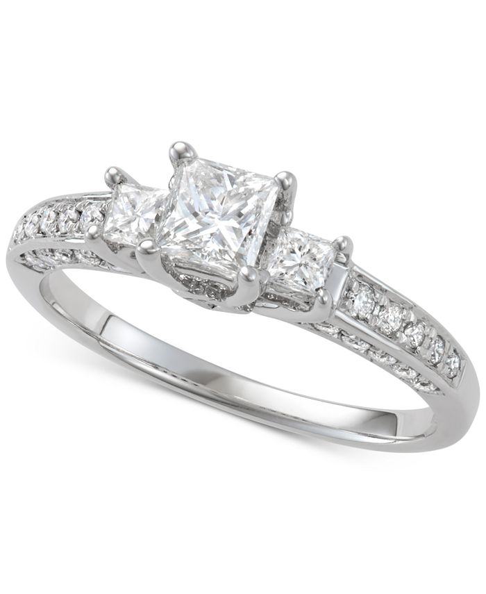Macy's Diamond Princess Engagement Ring (1 ct. t.w.) in 14k White Gold ...