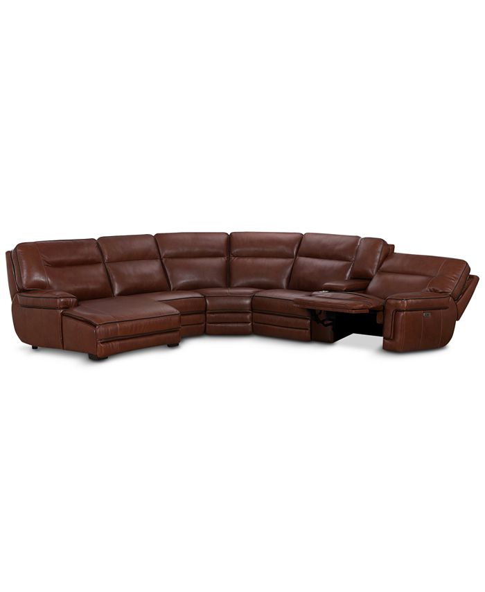 Furniture CLOSEOUT Myars 6 Pc. Leather Chaise Sectional Sofa With