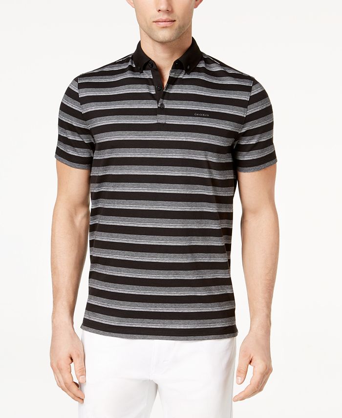 Calvin Klein Men's Liquid Touch Stripe Polo Shirt - Macy's