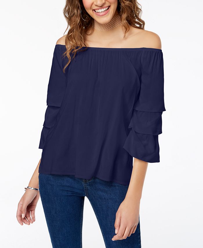 Crave Fame by Almost Famous Juniors' Off-The-Shoulder Tiered Top - Macy's
