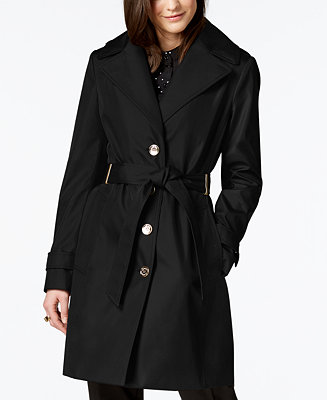 Calvin Klein Belted Water-Resistant Trench Coat, Created for Macy's ...