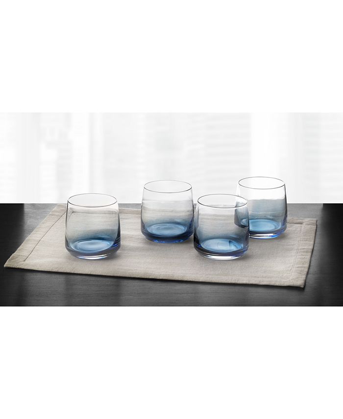 Hotel Collection Blue Ombre Set of 4 Rocks Glasses, Created for Macy's