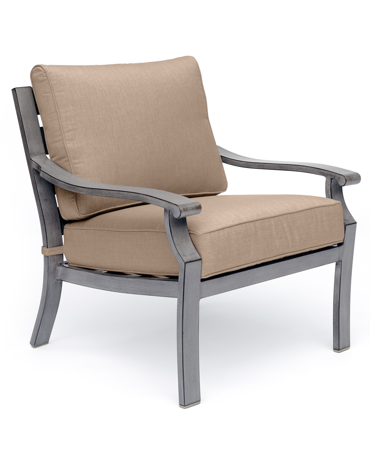 Agio Tara Aluminum Outdoor Club Chair, Created For Macy's In Outdura Remy Pebble