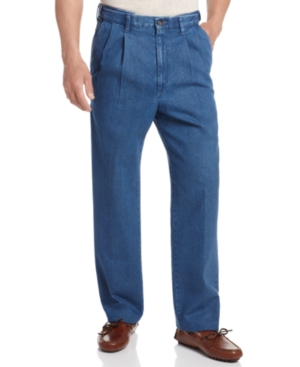 Haggar Denim Work to Weekend Big and Tall Pleated Pants