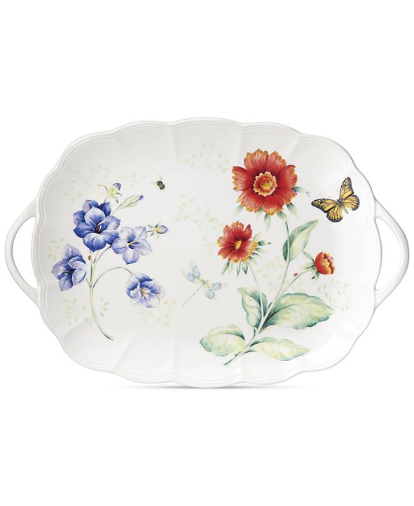 Lenox Butterfly Meadow Handled Serving Platter & Reviews Serveware