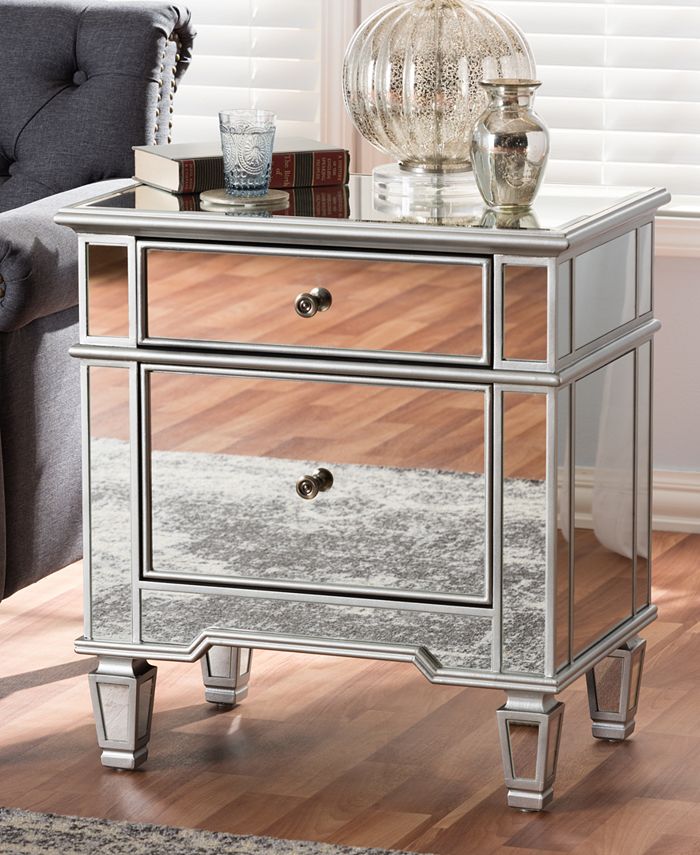 Furniture Sussie Mirrored Nightstand Macy's