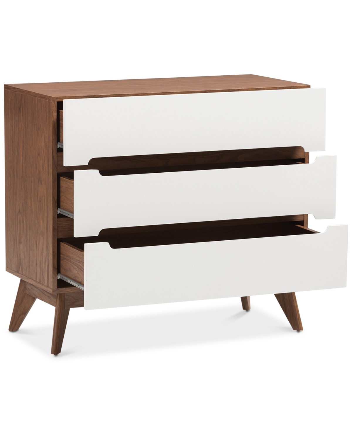 Macy's Calypso 3-drawer Chest In White,walnut